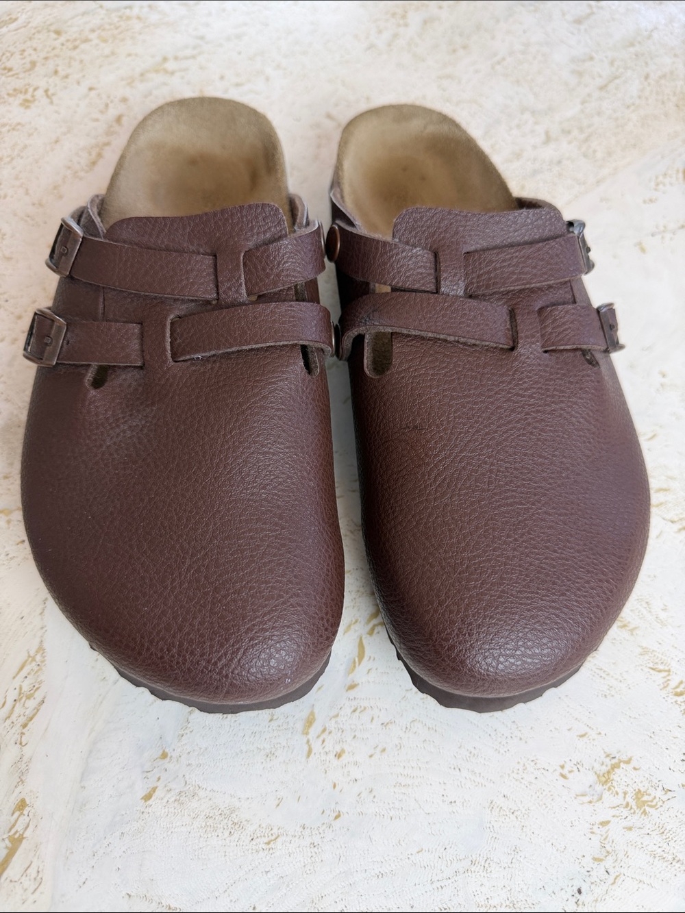 Birkenstock Birki’s Camden Clogs Brown Pebble Leather Double Buckle | EU 39 US 8